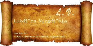 Lukács Virgínia névjegykártya