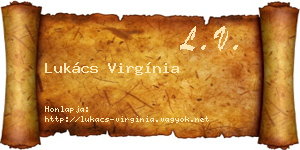 Lukács Virgínia névjegykártya